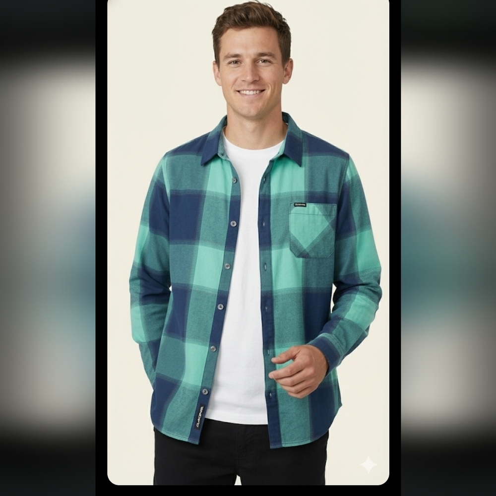 Dakine Men's Plaid Long Sleeve Shirt Size M